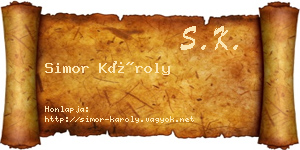 Simor Károly névjegykártya