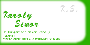 karoly simor business card